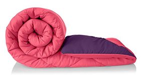 Amazon Brand - Solimo Microfiber Reversible Comforter, Single (Vivid Pink & Majestic Purple, 300 GSM)