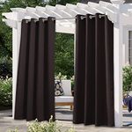 NICETOWN Thermal Insulated Outdoor Curtain - Windtight Waterproof Blackout Grommet Curtain Draperies (52-Inch x 108-Inch, Toffee Brown, 1 Pc)