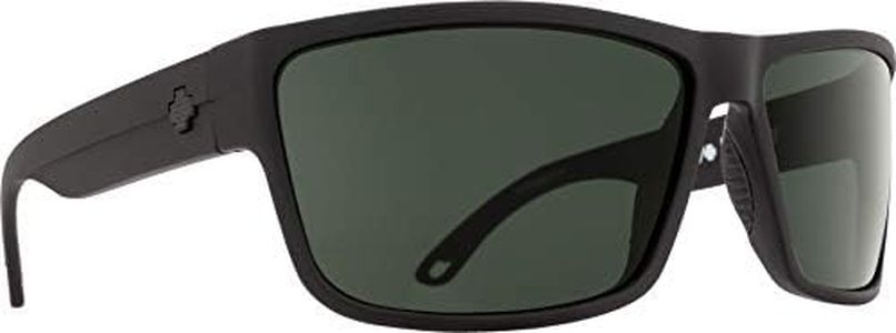 Spy Optic Rocky - Gafas de sol planas, negro mate/gris feliz/verde, 64 mm