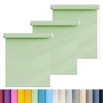 Window Roller Shades 45 x 80 cm UV Protection Thermal Properties Premium Fabric Window Roller Shades No Drilling Required for Living Room,Bathroom, Tender Green