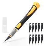 EHDIS Precision Hobby Knife Set Utility Exacto Knife Set with 10 PCS Fine Point Razor Art Knife Tool for Architecture Modeling, Pumpkin Cutting, Scrapbooking, Wood Working Stencil