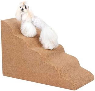 Uross Dog Stairs for Small Dogs- Dog Steps Stairs Ramps for Bed Couch, High Density Foam Pet Steps Stairs for Dogs to Get on Bed, 3 Tiers Cat Doggy Steps Ramps for Joint Pain Dog(Brown）