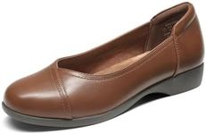 DREAM PAIRS Womens Ballet Flats, Comfortable Slip On Business Office Dress Shoes for Women Dressy and Work with 3D Molded Insole, Brown, Size 11, Sdfa2406w