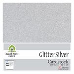 Glitter Silver Cardstock - 12 x 12/30.5cm x 30.5cm - .016" / .41mm Thick - 20 Sheets - Clear Path Paper