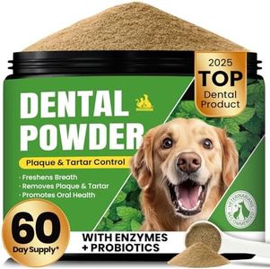 Dog Teeth Cleaning Powder, Dog Dental Powder and Cats Breath Freshener, Plaque Off Pet Tooth Cleaning lab co, Bad Breath & Tartar Remover for Dogs, Dog Teeth Cleaning with Enzymes- 60-Day Supply -Mint
