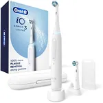Oral-B iO Series 3 Limited Rechargeable Electric Powered Toothbrush, Blue with 2 Brush Heads and Travel Case - Visible Pressure Sensor to Protect Gums - 3 Modes - 2 Minute Timer