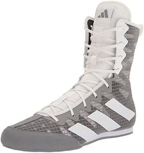 adidas Unisex Hog 4 Boxing Shoe, Grey/White/Black, 6.5 US Men