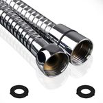 Drawer360 1.75m (69") Shower Hose | Anti-Kink & Leak-Proof | Universal G1/2 Fit Long Shower Pipe | Flexible Stainless Steel DIY Replacement for Shower Head Hose & Bath Taps | Chrome Finish