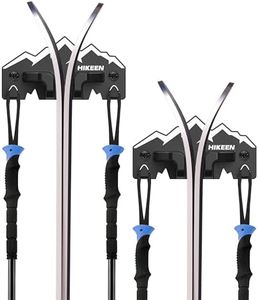 Hikeen Ski Wall Rack for Garage - Ski Wall Mount Storage Rack Fits Any Ski,Garage Organization & Space-Saving Winter Gear - Durable Ski Rack for Wall Display 2Pack