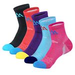 innotree 5 Pack Quarter Ankle Hiking Socks for Women, Wicking Crew Lightweight with Cushion Sock for Outdoor Hiking Walking