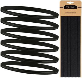 PROPOG 6 Pcs Thin Elastic Headbands for Men & Women - Sports Headband - Hair Bands for Boys - Silicone Grip Non-Slip Sweat Bands Head for Yoga, Soccer, Football, Running, Tennis, Gym, Workout