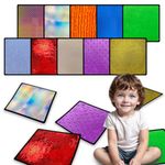 Bouiexye 10 Sets Sensory Mats for Autistic Children Textured Sensory Tiles Sensory Toys Babies and Toddlers with Sensory Issues Tactile Sensory Walls Fidgeting Educational Activity (Square)