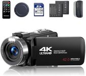 CAMWORLD Camcorder Video Camera 4K 30fps 42MP 18X Digital Zoom Vlogging Cam Corder Recorder 3.0'' 270° Rotation Screen for YouTube Wedding Travel with Remote Control, 2 Batteries, and 32GB SD Card