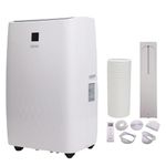 Olsen & Smith 3-in-1 Portable Air Conditioning Unit, AC Air Con Conditioner Cooler On Wheels with Cooling, Fan & Dehumidifier Functions, Window Kit, 24H Timer & Remote Control (12000-BTU)