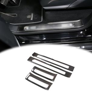 RURZTDAKM Real Carbon Fiber Car Inner Door Sill Scuff Plates Protector Cover Welcome Pedal for Mercedes-Benz G-Class 2019-2023 Automotive Interior Accessories (Black)