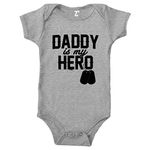 Tcombo Daddy is My Hero - Military Dog Tags Bodysuit (Light Gray, Newborn)