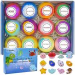 12 pcs TTRWIN Bath Bomb Gift Set,with Surprise Toys Inside, Organic and All Natural Ingredients Bubble Bath Bombs Fizzes Spa Ideal Birthday Easter for Boys & Girls