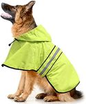 Ezierfy Reflective Dog Raincoat - Adjustable Raincoat for Dogs, Lightweight Hooded Dog Raincoats Poncho Slicker, Waterproof Rain Jacket Coat for Small, Medium, Large Dogs Walking (Green, XX-Large)