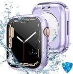 Tensea (2 in 1) for Waterproof Apple Watch Screen Protector Case SE 2nd Generation SE Series 6 5 4 44mm Accessories, iWatch PC Face Cover Built-in Tempered Glass Film, Front and Back Bumper Women Men