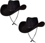 Wicked Costumes Adult Texan Cowboy Hat Black 2 Pack Fancy Dress Party Accessory Wild Western Sheriff Country Western Rancher