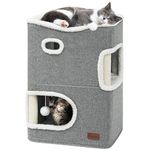 YITAHOME Cat Cave, Cat Beds for Indoor Cats, Multifunctional Cat House with Cat Scratching Post & Ball, Cat Bed, Basic Cat Tree, Cute Cat Tower, Cat Furniture, Cat Hideaway, Cat Condo (Grey)