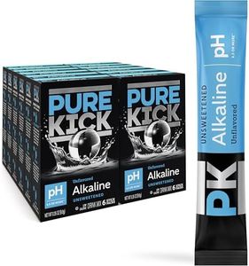 Pure Kick Alkaline Singles to Go! Powdered Drink Mix, Unsweetened and Unflavored, Includes 12 Boxes with 6 Packets in each Box, 72 Total Packets