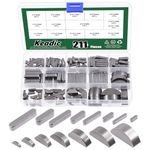 Keadic 211Pcs 15 Size Metric Woodruff Key Assortment Set, Carbon Steel Half Moon and Round Ended Parallel Drive Shaft Keys for Mechanical Industry Fasteners