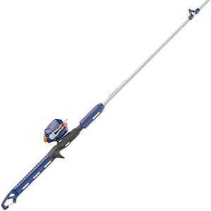 Zebco Kids Wilder Spincast Reel and Fishing Rod Combo, 4-Foot 3-Inch 2-Piece Fishing Pole, Size 20 Reel, Changeable Right- or Left-Hand Retrieve, Pre-Spooled with 6-Pound Zebco Cajun Line, Blue/Orange