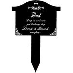 Grave Markers Memorial Stakes Grave Decorations for Cemetery Waterproof Metal Cemetery Plaque Stake Sympathy Garden Stake Memorial Plaques for Outdoor/Yard (Dad) -13 x 8.8 inches