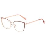 kachawoo Blue Light Blocking Glasses Retro Women Optical Metal Frame Cat Eye Glasses, Bean Gold Frame, Medium