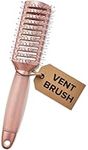 Lily England Vent Hair Brush for Blow Drying, Detangling Hairbrush for Women - Vented Brush with Gel Handle - Matte Rose Gold