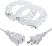 Extension Cord 2x15 ft,(9.0M) US 2-Prong Male-Female Extension Power Cord Cable,for Camera,Cable for Holiday Christmas Light Decoration (White PC2)