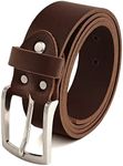 Full-leather belt in brown used look made out of buffalo leather, 40mm wide and about 3-4mm thick, can be shortened #Br007-02 (waist size 85 cm)