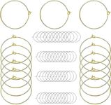 DIY Crafts 20 Pcs, Silver, Wine Glass Charm Rings Open Earring Beading Hoop Party Favor For Beading & Jewellery-Making Silver/Gold/Nicel/Mehandi (20 Pcs, Silver)