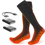 Extra Thick Insulated Heated Crew Boot Socks for Extreme Cold Weather,Rechargeable Electric Heated Socks – Ideal for Skiing and Hiking
