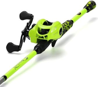 Sougayilang Baitcast Reel and Fishing Rod Combo, IM7 Graphite 2Pc Blank Rods,EVA Handle & “S” Style Hook Keeper