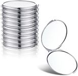 8 Pcs Compact Mirror Bulk with 1X 2X Magnification Double Sided Mini Travel Makeup Mirror Small Portable Pocket Mirror Folding Round Purse Compact Mirrors for Women Bridesmaid Gifts(Silver)