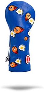 Pins & Aces Golf Co. Ham & Eggs Driver Wood Head Cover - Premium, Hand-Made Leather 3W Headcover - Funny, Tour Quality Golf Club Cover - Style and Customize Your Golf Bag (Fairway)