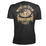 Winchester Official Men's American Deer Skull Graphic Short Sleeve Cotton T-Shirt (4XL, Black)