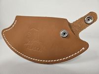 Diamond Single Genuine Leather Ulu Sheath, Stamped "Alaska", For an Inupiat Knife (Light)