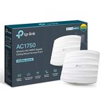 TP-Link AC1750 Wi-Fi Dual Band Gigabit Ceiling Mount Access Point, MU-MIMO, Support 802.3af/at/Passive PoE, Easily Mount to Wall or Ceiling, Free EAP Controller Software (EAP245), White