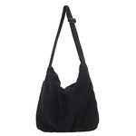 Makukke Women's Shoulder Bag, Large Casual Tote Crossbody Bag, for School, Office, Work, Travel, Outings, Shopping (Black)