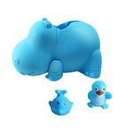 Bath Spout Cover - Faucet Cover Baby - Tub Spout Cover Bathtub Faucet Cover for Kids -Tub Faucet Protector for Baby - Silicone Spout Cover Blue Hippo - Kids Bathroom Accessories - Free Bathtub Toys