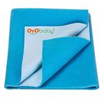 OYO BABY Waterproof Quick Dry Sheet for Baby| Bed Pad | Baby Bed Protector Sheet for Toddler Children (Large, Firoza)