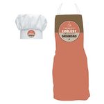 Yaya Cafe Birthday Gifts for Grandfather, Worlds Coolest Grandad Apron for Grandpa with Chef Hat