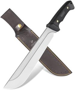 NedFoss 16" Survival Machete with Sheath, D2 Steel 0.22" Thick Full Tang Machete Knife with Flat Grinding, Machete for Cutting Trees, for Yard Work, Clearing Brush with TPE Handle (Drop Point)