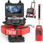 Sewer Camera with Locator, 200FT, 512Hz Sonde, for Drain & Plumbing | Self-Leveling 9" HD Screen, Distance Counter, DVR, 32GB TF Card, IP68 Waterproof Pipe Inspection Equipment