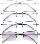 CessBlu 4 Pairs Half-rim Reading Glasses Design Reader Eyeglasses for Men Women Reading +2.0