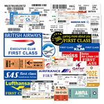 Airline Ticket Stickers 30 Pcs Boarding Check Airline Stickers for Water Bottle Laptops Skateboard Car Guitar Computer Phone Ipad Luggage,Vinyl Waterproof Decals for Teens Adults