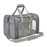 amazon basics Soft-Sided Mesh Pet Carrier | Travel Pet Carrier for Dogs & Cats | Breathable Pet Bag | Indoor & Outdoor Pet Carrier | Washable | Spacious Travel Bag for Pets (Large) (Light Grey)